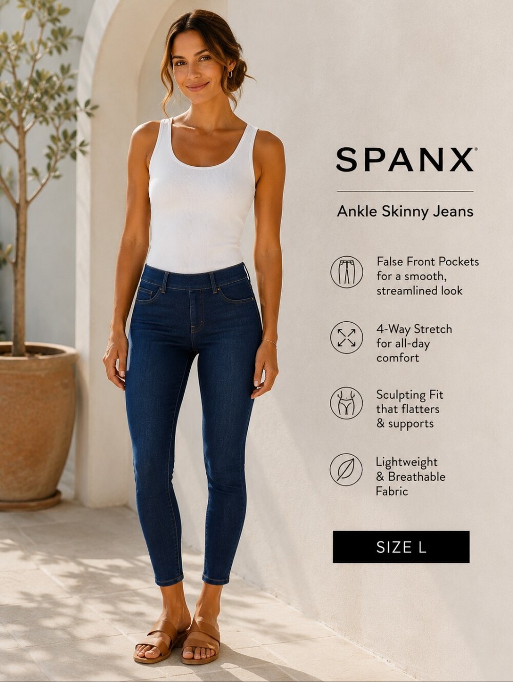 SPANX Ankle Skinny Jeans in Midnight Shade #20342R